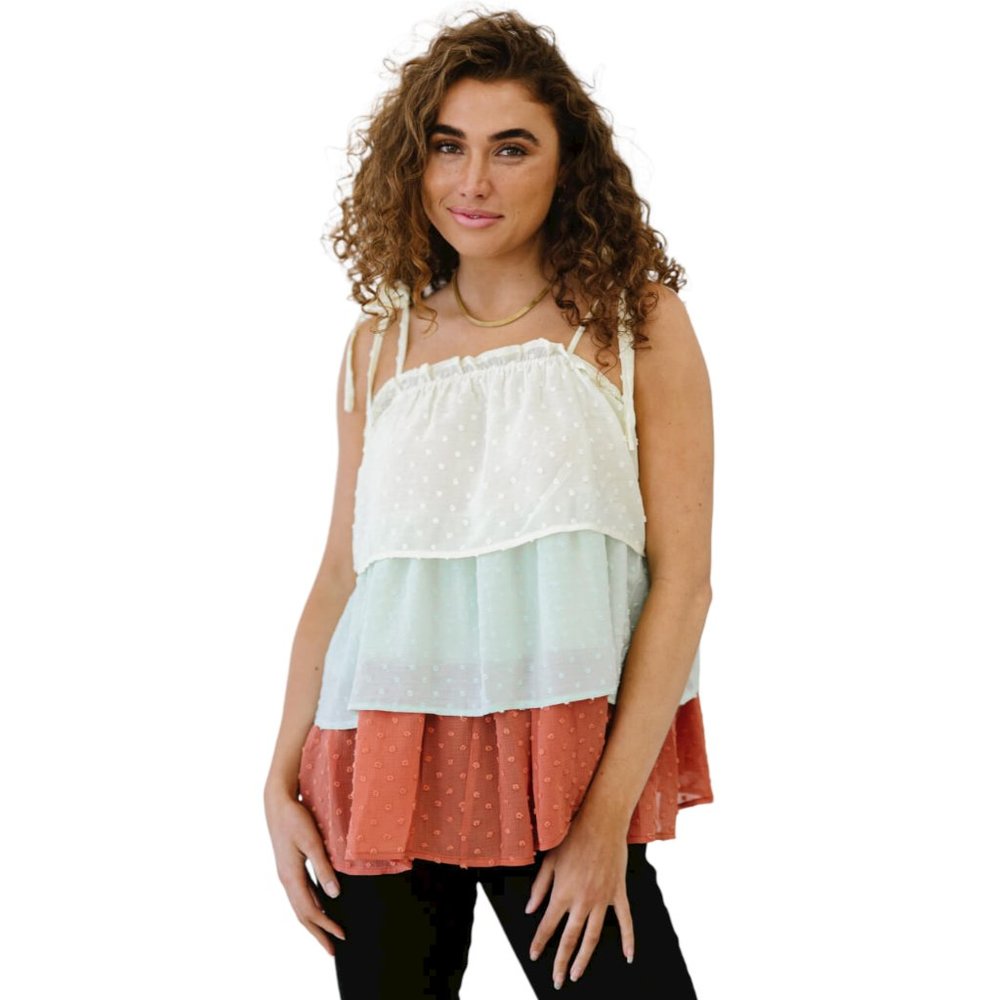 Davi & Dani Present Moment Color Block Layered Cami